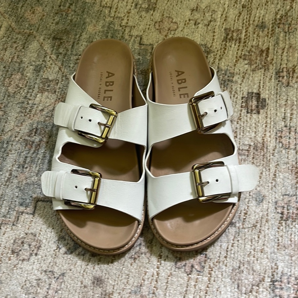 ABLE Whitney Sandals White
